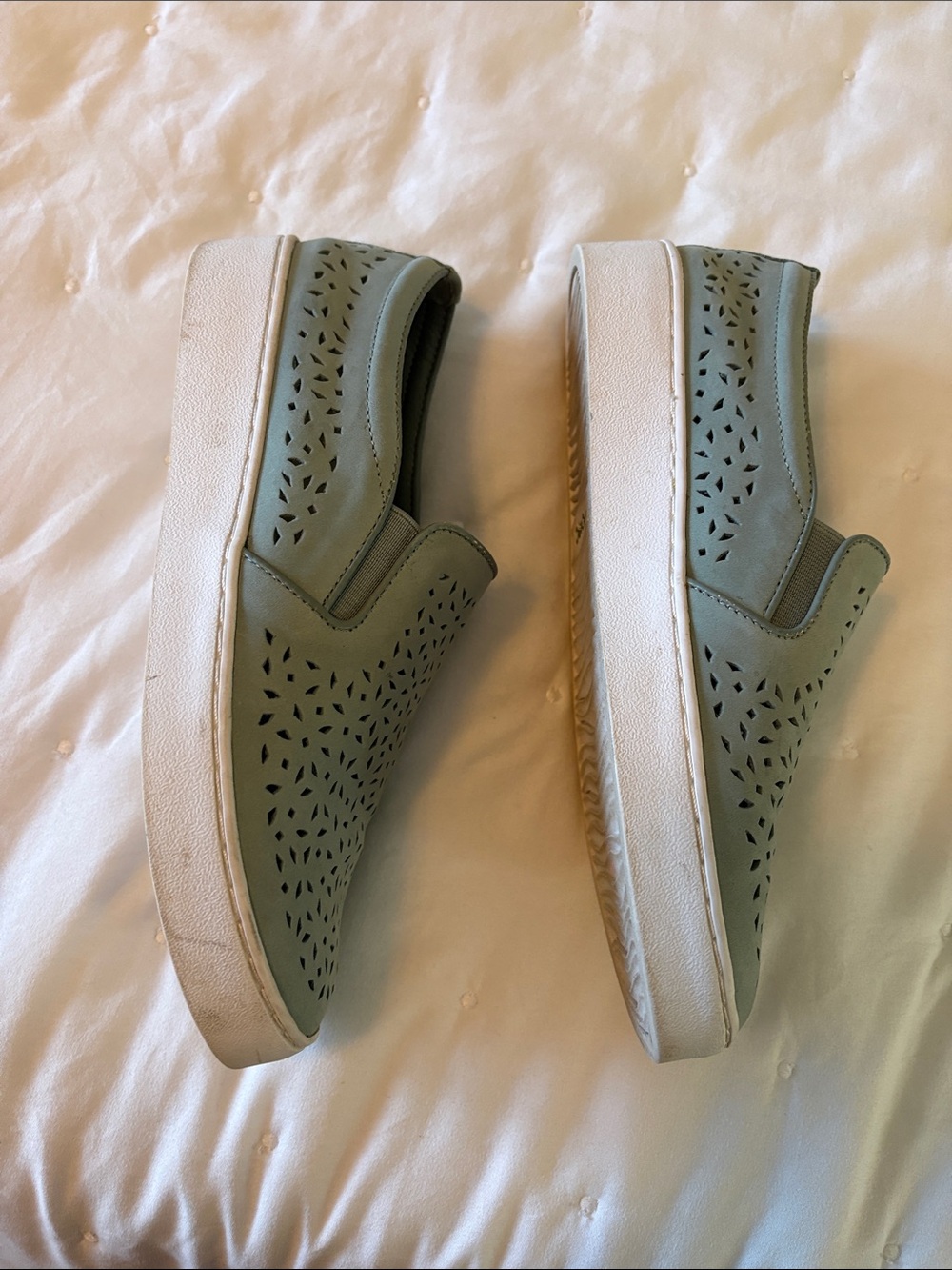 Vionic Slip-On Perforated Loafers in Sage Green - Picture 6 of 7